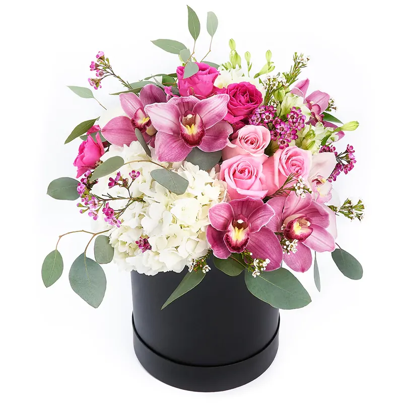 Цветы в коробке Огненная любовь